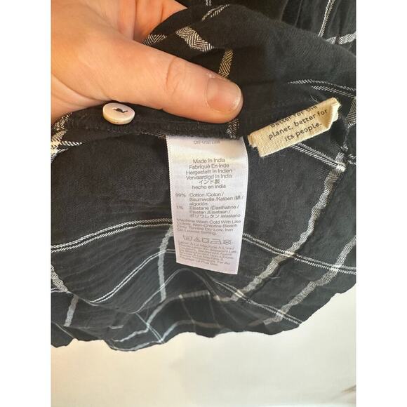 Madewell Dark Academia Windowpane Black Button Long Sleeve Mini Shirtdress Small - Picture 7 of 7